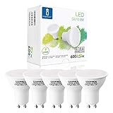 LED Leuchtmittel GU10 8W Kaltweiß, Glühbirnen 600 Lumpe 6400K 230V Abstrahlwinkel 120-160 Grad, Lampe Strahler Flimmerfrei nicht Dimmbar Reflektorlampe 5er-Pack
