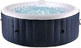 Whirlpool, Aufblasbarer Whirlpool mit 120 Massagedüsen, SPA Bubble Massage für 2-4 Personen, In- & Outdoor Pool mit Timer Heizung und Filter, Ø 184 x 66