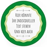 24 INDIVIDUELLE runde Etiketten SELBER GESTALTEN: Grün schlicht - Personalisierte Aufkleber für Hochzeit, Geburt, Gläser, Taufe, Konfirmation, Kommunion, Produkte, Ostern, Weihnachten, Geburtstag