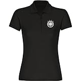 VIMAVERTRIEB Damen Poloshirt Deutschland Adler Retro Trikot schwarz - Frauen Shirt Polo Fanshirt Fanartikel Fanshop Fußball EM WM Germany, Größe:S
