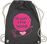 Shirtracer Sprüche Statement mit Spruch - Mir reicht's ich geh stricken - Unisize - Dunkelgrau - stoffbeutel mit spruch - WM110 - Turnbeutel und Stoffbeutel aus Baumw