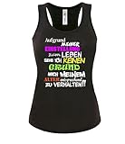 Luckja Aufgrund meiner Einstellung zum Leben Sehe ich keinen Grund Mich Meinem Alter entsprechend zu verhalten Damen Tanktop Schwarz-Weiss-Bunt Grösse L