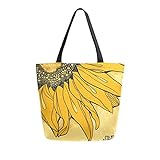 Mnsruu Lebensmitteltasche mit Sonnenblumen-Hintergrund, Küche, wiederverwendbar, Einkaufstasche aus Segeltuch für den Außenb