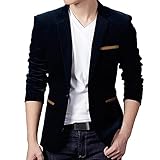 Zilosconcy Sakko Herren Sportlich, Anzug Herren Slim Fit, Winter Warm Cord Jacke, Modern Langarm 1 Knopf Blazer Mantel Einfarbig Lässig Winterjacke Business Blazer Sakko Jacke Herbst und ​W