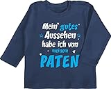 Shirtracer Patenonkel Baby - Gutes Aussehen Paten Junge - blau/weiß - 6/12 Monate - Navy Blau - Fun - BZ11 - Baby Langarmshirt für Jungen und M