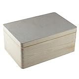 HolzFee Holzkiste 30 x 20 cm Deckel mit Aufbewahrungsbox Allzweckkiste Holz Kiste Holzbox (ohne Griff)