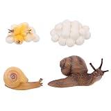 YARNOW Lebenszyklus Schnecken-Set, 4 Stück, Kunststoff, Safariologie, Wachstumszyklus, Eierfiguren, Spielzeug, Schulprojekt für k