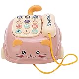 Sicerk Baby Mobile Autotelefon, Kinderhandy 16 Verschiedene Funktionen Simulation Katzentelefon Auto mit 1 X Telefon für für Spielzeug(Rosa)