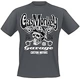 Gas Monkey Garage Custom Motors Skull Männer T-Shirt dunkelgrau meliert L