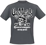 Gas Monkey Garage Custom Motors Skull Männer T-Shirt dunkelgrau meliert L