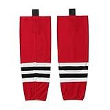 EALER HS100 Series Eishockey-Socken für Kinder und Jugendliche bis Erwachsene - Rot - Larg