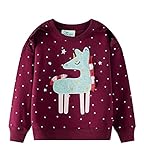 Little Hand Mädchen Pullover Sweatshirt Einhorn Baumwolle Kleinkind Kleidung Langarm Top Kinder Casual T-Shirt Alter 1-7 Jahre Gr. 5-6 Jahre, 1# Einhorn / W