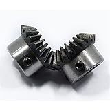 2 STÜCKE Kegelrad 1,5m 16Teth-Innenloch 6/8/10/12 mm Zahnrad 90 Grad Maschenwinkelstahlzahnräder Schraubenloch M5 verschleißfest und korrosionsbeständig