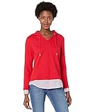 Tommy Hilfiger Damen Women's Hooded Twoffer Sweater Pullover, scharlachrot, XX-Larg