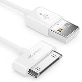 deleyCON 2m 30-Pin USB Kabel Dock Connector Sync-Kabel Ladekabel Datenkabel Kompatibel mit IPhone 4s 4 3Gs 3G IPad IPod - Weiß