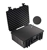 B&W International Outdoor Case Hartschalenkoffer Typ 6000/B/SI mit Schaumstoff (Hardcase Koffer IP67, SI Würfelschaum, wasserdicht, Innenmaß 47,5x35x20cm, Schwarz)