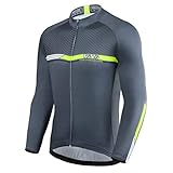 ROTTO Herren Radtrikot Fahrradtrikot Langarm Rennrad Trikot Einfache Linien S