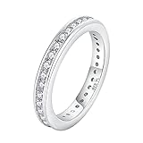 YL Ewigkeitsring 925 Sterling Silber 3A Zirkonia Verlobungsringe für Damen(Größe 58）