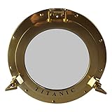 Spiegel Bullauge Schiffsfenster Aluminium brüniert Titanic Messing-Look D 29