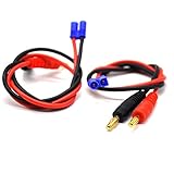 Padarsey 2 Stück EC2 Stecker auf 4 mm Bananenstecker Adapter Ladekabel Kabel Kabel Kabel Testleitungen 16 AWG 29,5 cm für RC Lipo Akku (2 Stück)