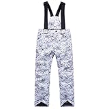 AGOUWUCHE Kinder wasserdichte Skihose Baby Kleinkind Jungen Mädchen Schneehose Einfarbig Latzhose Funktionale mit Abnehmbaren Hosenträgern und T