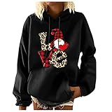 Weihnachten Pullover Damen, Rudolph Rentier Elfe Weihnachtspullover Kapuzenpullover Teenager MäDchen Weihnachtspulli Weihnachtsmann Weinachtspullies Christmas Sweatshirt Xmas Pulli S