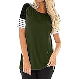 Tshirt Damen Oversized Locker Sommer Longshirt Oberteile Lose Basic Tops Basic Einfarbig Shirts Tops Sommer Tee Shirt Freizeit Locker Lässig Tshirt Oberteil Shirt Damenshirt Sw