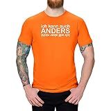 T-Shirt Ich kann auch Anders, Will Aber Nicht! Zicke stur Party 13 Farben XS-5XL Fun Witz Spaß Funshirt lustige Sprüche Sarkasmus, Farbe:orange - Logo Weiss, Größe:XS