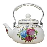 Homfure Wasserkessel Teekessel,Wasserkocher mit Anti-Verbrühungsgriff,Retro Vintage Allzweck-Gasinduktionsherd für Induktionsherde für Herd Wasserkessel Induktion,2.5L