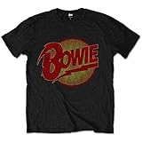 David Bowie Kids T-Shirt Vintage Diamond Dogs Logo Offizielles Schwarz Ages 1-12 Yrs, Schwarz XXL