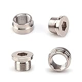 RUIZHI 4Pcs Sauerstoffsensor Nut Bung O2 Lambdasonde Eliminator Oxygen Sensor Hex Bolt Motorräder Auto Zubehör M18x1,5(Silber)