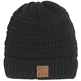 N/A Mode Bluetooth Strick Hut Winter Warm 5.0 Wireless Call Music Stereo Pferdeschwanz Kopfhörerhut Outdoor Sport Hat Grau,Schw