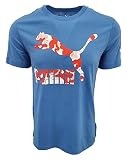 PUMA Mens Essential No. 1 Logo Tee (Medium, Star Sapphire (Red Logo))