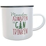 Tasse Glüh-Gin Punschtasse Punschbecher Becher Geschenk für Ginliebhaber (abwarten)