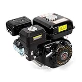 TIXBYGO Benzinmotor Robuster 25 ° geneigter Einzylinder Antriebsmotor Austauschmotor 4 Takt Motor mit 6,5 PS Standmotor Kartmotor horizontale Welle, forcierte Luftkühlung Schw