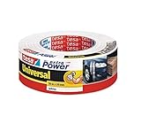 tesa extra Power Universal Gewebeband - Gewebeverstärktes Ductape zum Reparieren, Befestigen, Bündeln, Verstärken oder Abdichten - Weiß - 50 m x 50