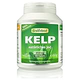 Kelp, 450 mg, 120 Vegi-Kapseln – natürliches Jod (100% Tagesbedarf) aus der Braunalge. Wichtig für Schilddrüse, Hormonhaushalt und Nervensystem. OHNE künstliche Zusätze, ohne Gentechnik. Veg