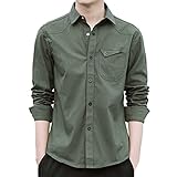 Buby Herren Jugend Beliebt Langarm Revers Button Down Cardigan T-Shirt mit Single Brusttasche Männer Herbst Beiläufig Fashion Slim Fit Baumwolle Dünn Leicht Übergröße Sweatshirt Pullover Jacke Top