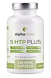 5 HTP Plus - 200mg 5-Hydroxytryptophan + L-Tryptophan + Acetyl-L-Carnitin + Vitamin B Komplex - vegan- 120 Kap