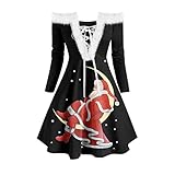 GFGHH Weihnachten Kleid Damen Sexy V-Ausschnitt Damen Party Elegant Weihnachtsmann Kostüm Samt Kleid Miss Schulterfreies Kleid Santa Claus Kostüm Langarm Weihnachtskleider Weihnachtsfrau Kleid Tunik