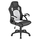 ArtLife Racing Schreibtischstuhl Montreal weiß | Armlehnen gepolstert & ergonomische Rückenlehne | Bürostuhl Drehstuhl Gaming-S