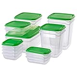 Ikea Pruta standaard duurzame Plastic containers voor levensmiddelen, 17 stuks, voor koelkast en vriezer, g