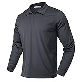 Sykooria Poloshirt Herren Langarm Sweatshirt Slim Fit Sport Shirt, Polo T-Shirt mit Brillenhalter Stifttaschen, Leicht Atmungsaktiv schnelltrocknend Golf Polohemd für Outdoor-Sport Lauf Jogging