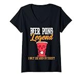 Damen Bier-Pong-Legende Ich verliere nur, wenn ich durstig bin T-Shirt mit V