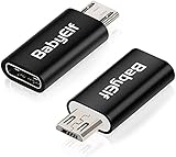 USB C Adapter (2 Stücke), Micro USB (Stecker) auf USB C (Buchse) Adapter unterstützt Datensynchronisation für Samsung Galaxy S7/S7 Edge Nexus 5/6 Xiaomi Mi A2 Lite LG K8/10