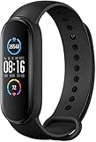 Xiaomi Mi Band 5, Smart Band 5 Global Version, Smartwatch mit Aktivitätsarmband, 2,7 cm (1,1 Zoll), AMOLED-Farbdisplay, Herzfrequenzmesser, 11 Trainingsmodi, 5 ATM, Schw