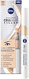 NIVEA Hyaluron Cellular Filler 3IN1 Augenpflege Concealer Mittel (4 ml), Anti-Age Concealer mit Hyaluron, Abdeckstift für Augenringe, Rötungen und Pick