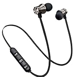 XT11 In-Ear Bluetooth-Kopfhörer Kabellose Ohrhörer mit Nackenbügel,Wireless Sport-Earbuds mit HD Mikrofon,Schweißresistente Sport Kopfhörer zum Joggen für Phone & Android (Schwarz)