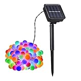 50LED Kugeln Solar Lichterkette Wasserdichte Girlande Lampe Festival Dekoration Gartendekoration Urlaub Lamp