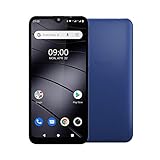 Gigaset GS110 Smartphone (6,1“ V-Notch HD-Display, Gesichtserkennung, Dual-Sim, 16GB Speicher, 1GB RAM, Akku 3000 mAh, 4G LTE, Android 9.0, Handy, ohne Vertrag) azure b